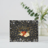 メリークリスマスフローラ〔雄ジカの〕枝角紙吹雪 シーズンポストカード (スタンド正面)