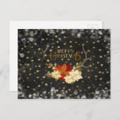 メリークリスマスフローラ〔雄ジカの〕枝角紙吹雪 シーズンポストカード (正面/裏面)