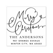 メリークリスマスフローリッシュ差出人住所 セルフインキングスタンプ (デザイン)