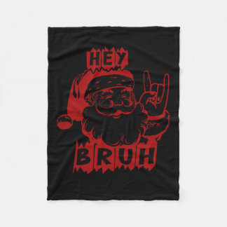 メリークリスマスブおもしろいルーサンタクロースレトロメンズW フリースブランケット