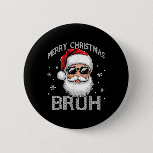 メリークリスマスブおもしろいルーサンタクロースレトロメンズW 缶バッジ
