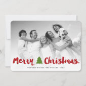 メリークリスマスブはっきりしたラシのスクリプモダント写真 シーズンカード (正面)