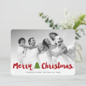 メリークリスマスブはっきりしたラシのスクリプモダント写真 シーズンカード (スタンド正面)