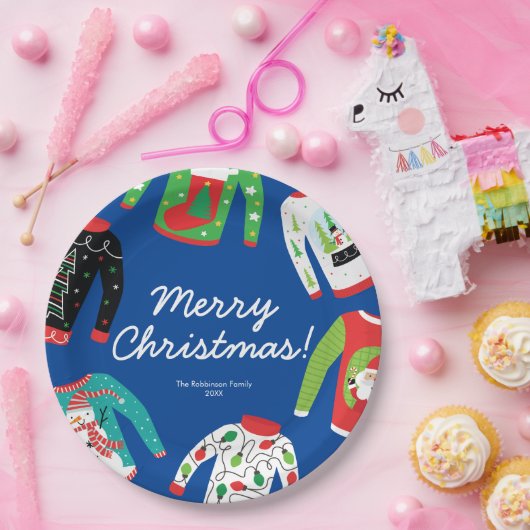 メリークリスマスブスセーターパーティー紙プレート ペーパープレート (パーティー)