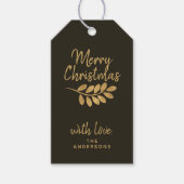 メリークリスマスブスタイリッシュラウパーソナライズされたンホリデー ギフトタグ (正面)