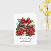 メリークリスマスブックラバー カード (黄色い花)