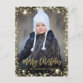 メリークリスマスブモダンラシスクリプトPHOTO Greeting ポストカード (正面)