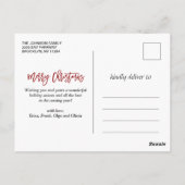 メリークリスマスブモダンラシスクリプトPHOTO Greeting ポストカード (裏面)