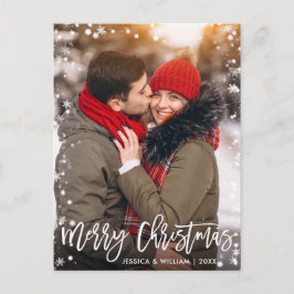 メリークリスマスブモダンラシスクリプトPHOTO Greeting ポストカード