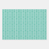 メリークリスマスブライトグリーンパターン ラッピングペーパーシート (正面2)