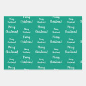 メリークリスマスブライトグリーンパターン ラッピングペーパーシート (正面)