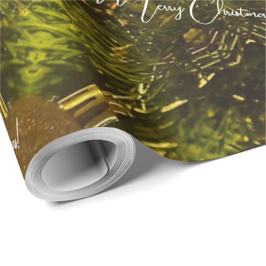 メリークリスマスブライトゴールデンスターエレガントヴィンテージ ラッピングペーパー (ロールコーナー)