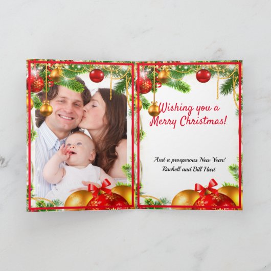 メリークリスマスブライトハッピーカラーズ写真文字 シーズンカード (内部)