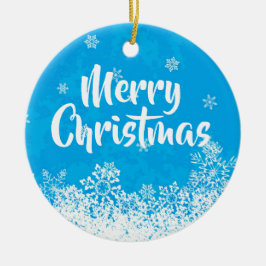メリークリスマスブライトブルーツリーギフト/オーナメント セラミックオーナメント