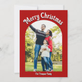 メリークリスマスブライトレッドアーチ写真 シーズンカード (正面)