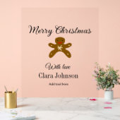 メリークリスマスブラウンクッキーは愛と名前を追加h アクリルサイン (ウェディング)