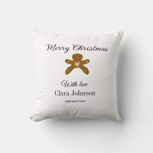 メリークリスマスブラウンクッキーは愛と名前を追加h クッション (正面)