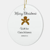 メリークリスマスブラウンクッキーは愛と名前を追加h セラミックオーナメント (左)
