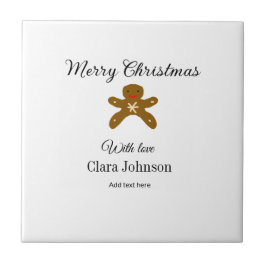 メリークリスマスブラウンクッキーは愛と名前を追加h タイル