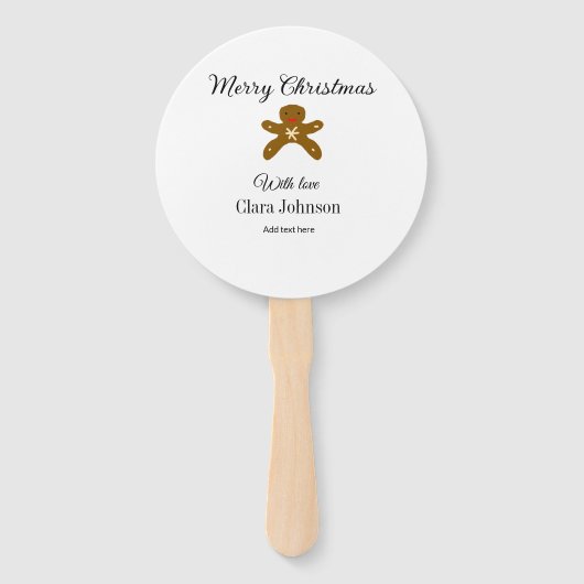 メリークリスマスブラウンクッキーは愛と名前を追加h ハンドファン (正面)