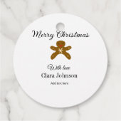 メリークリスマスブラウンクッキーは愛と名前を追加h フェイバータグ (裏面)