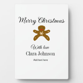 メリークリスマスブラウンクッキーは愛と名前を追加h フォトプラーク