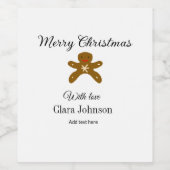 メリークリスマスブラウンクッキーは愛と名前を追加h ワインラベル (シングルラベル)