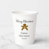 メリークリスマスブラウンクッキーは愛と名前を追加h 紙コップ (裏面)