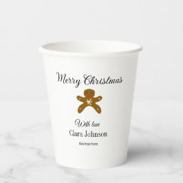 メリークリスマスブラウンクッキーは愛と名前を追加h 紙コップ