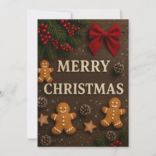 メリークリスマスブラウンクリスマスクッキー シーズンカード (正面)