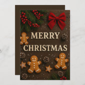 メリークリスマスブラウンクリスマスクッキー シーズンカード (正面/裏面)