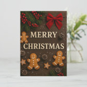 メリークリスマスブラウンクリスマスクッキー シーズンカード (スタンド正面)