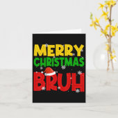 メリークリスマスブラクリスマスサンタクロース雪フレークM カード (黄色い花)