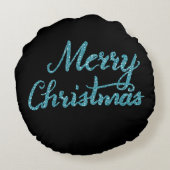 メリークリスマスブラシのスクリプトピロー ラウンドクッション (裏面)