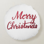 メリークリスマスブラシのスクリプトピロー ラウンドクッション (裏面)