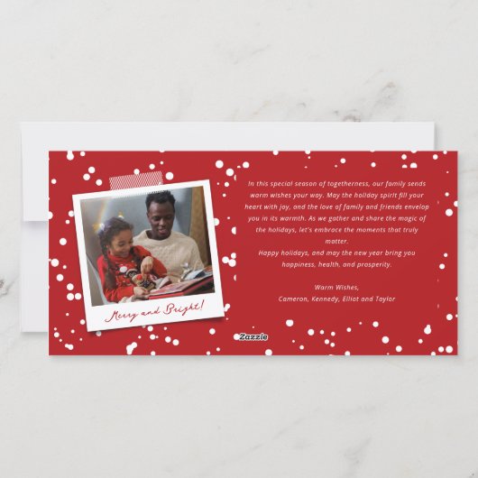 メリークリスマスブラシスクリプトスター4フォトコラージュ シーズンカード (裏面)