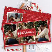 メリークリスマスブラシスクリプトスター4フォトコラージュ シーズンカード