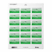 メリークリスマスブラシスクリプトツリーの写真アドレス ラベル (フルシート)