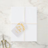 メリークリスマスブラシスクリプトパインベリ葉ー ギフトタグ (麻糸付属)