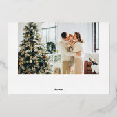 メリークリスマスブラシスクリプトフォトフォイルホリデー 箔シーズンカード (裏面)