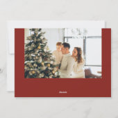 メリークリスマスブラシスクリプトフォトレッド シーズンカード (裏面)