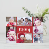 メリークリスマスブラシスクリプトモダンフォトコラージュ シーズンカード (スタンド正面)