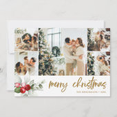 メリークリスマスブラシスクリプトレッドベリー シーズンカード (正面)