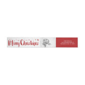 メリークリスマスブラシスクリプト星の写真アドレス ラップアラウンドラベル (単一)