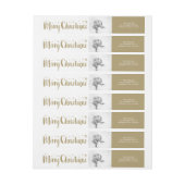 メリークリスマスブラシスクリプト星の写真アドレス ラップアラウンドラベル (シート)