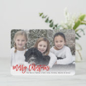 メリークリスマスブラシスクリプト横赤写真 シーズンカード (スタンド正面)