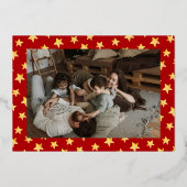 メリークリスマスブラシスクリプト3枚の写真（赤） 箔シーズンカード (裏面)