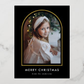 メリークリスマスブラックアーチフォト 箔シーズンポストカード (正面)