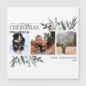 メリークリスマスブラックウィンターフローラフォトマグネット (正面)