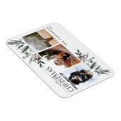 メリークリスマスブラックウィンターボタニカルフォトホリド マグネット (右側)